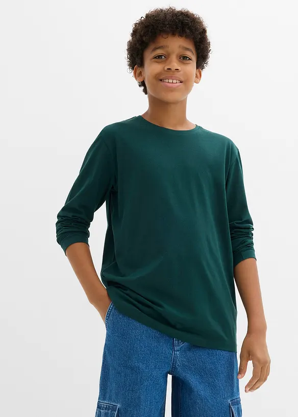 Lot de 3 T-shirts manches longues coton, bonprix