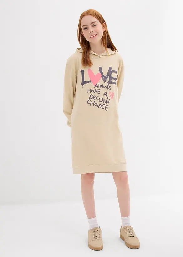 Robe en molleton à capuche 100% coton, bonprix