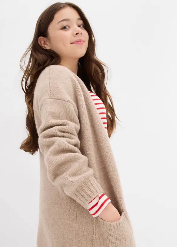 Gilet long en maille, bonprix