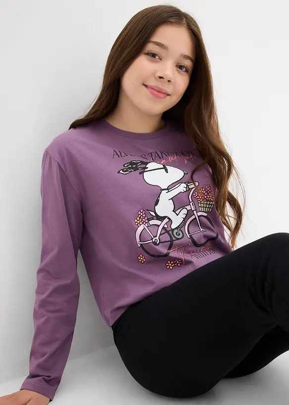 T-shirt manches longues Snoopy 100% coton, Peanuts