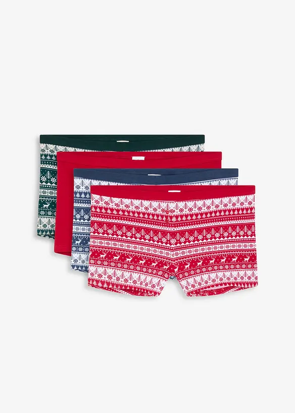 Lot de 4 boxers femme coton, bonprix