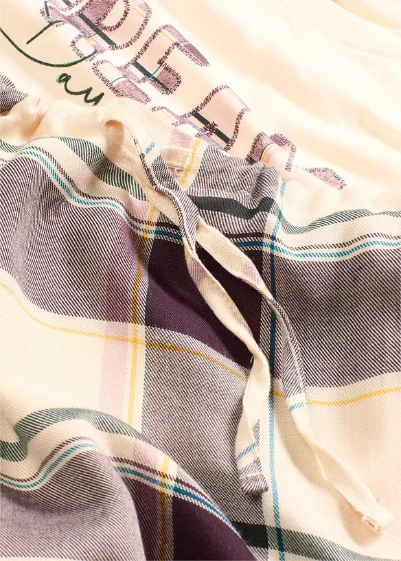 Pyjama avec pantalon tissé doux et pochette cadeau, bonprix