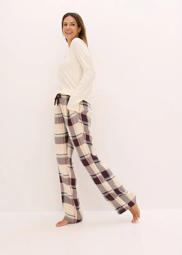 Pyjama avec pantalon tissé doux et pochette cadeau, bonprix