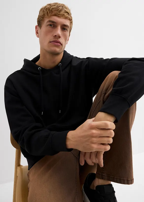 Sweat à capuche ample 100% coton, bonprix