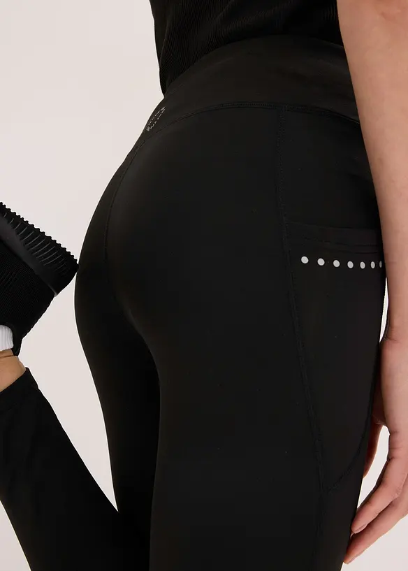 Legging thermique à détails réfléchissants et poche pour portable, bonprix