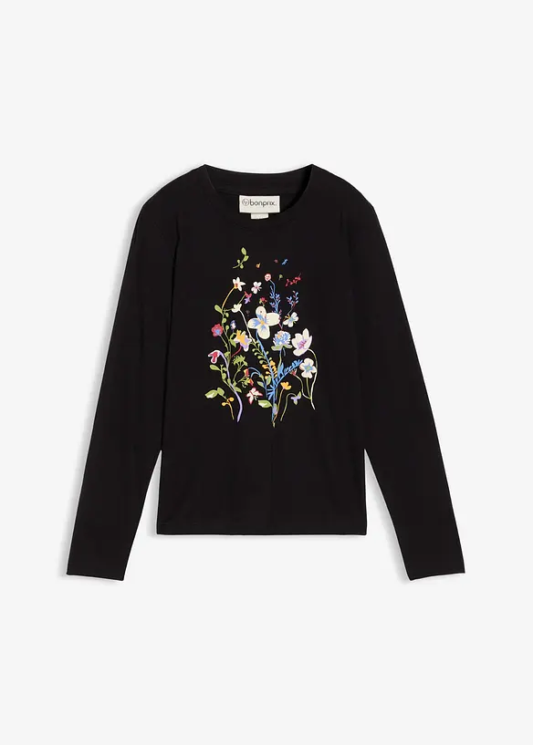 T-shirt manches longues 100% coton, bonprix