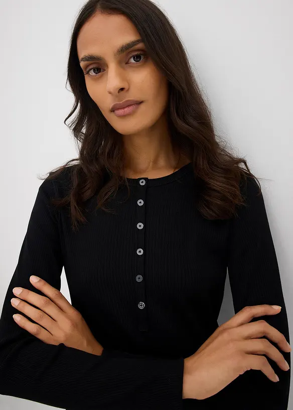 Robe côtelée en coton extensible, bonprix