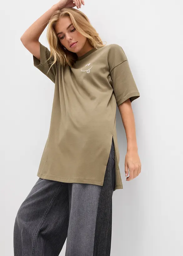 T-shirt long et oversize 100% coton, bonprix