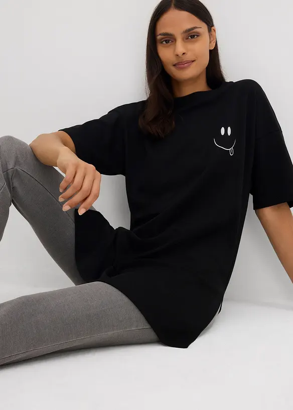 T-shirt long et oversize 100% coton, bonprix