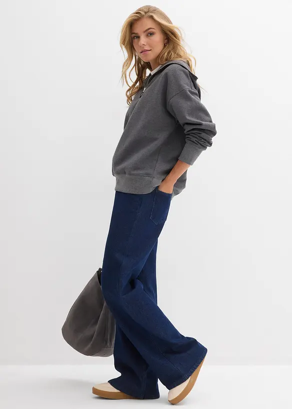 Sweat col camionneur en coton mélangé, bonprix