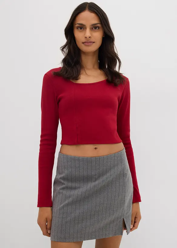 T-shirt court et côtelé, bonprix