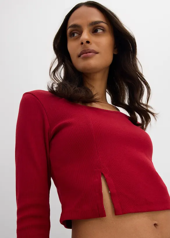 T-shirt court et côtelé, bonprix