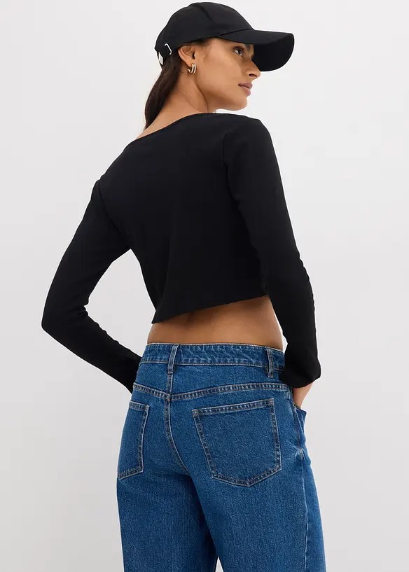 T-shirt court et côtelé, bonprix