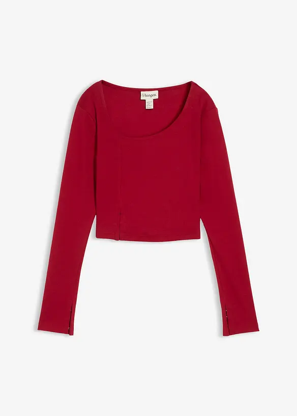 T-shirt court et côtelé, bonprix