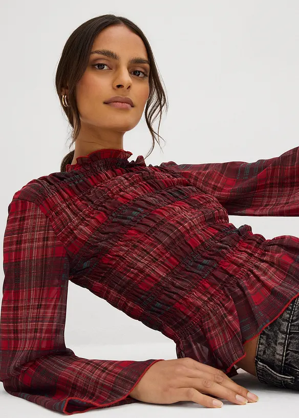 Blouse à empiècement smocké, bonprix