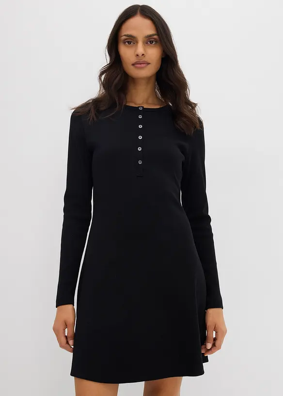 Robe côtelée en coton extensible, bonprix