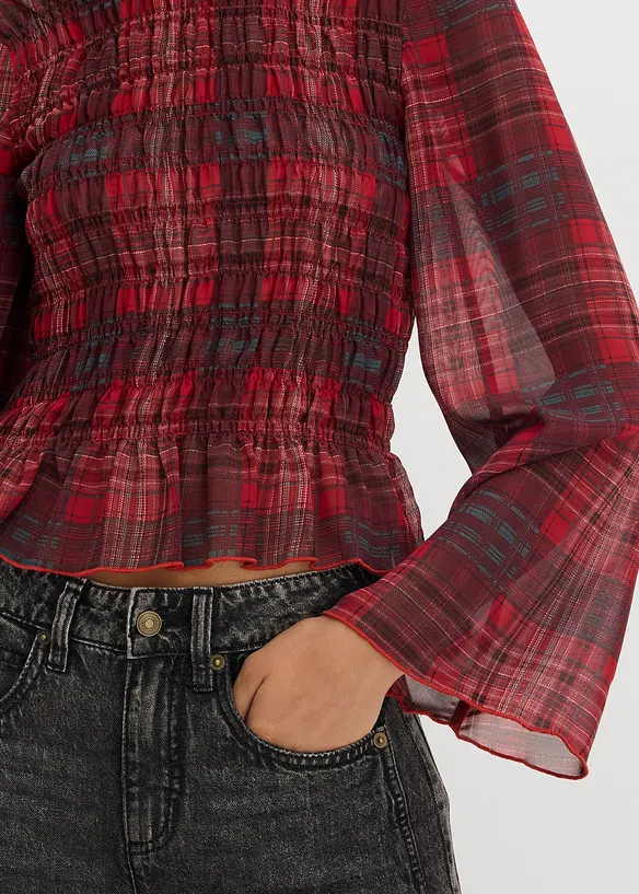 Blouse à empiècement smocké, bonprix