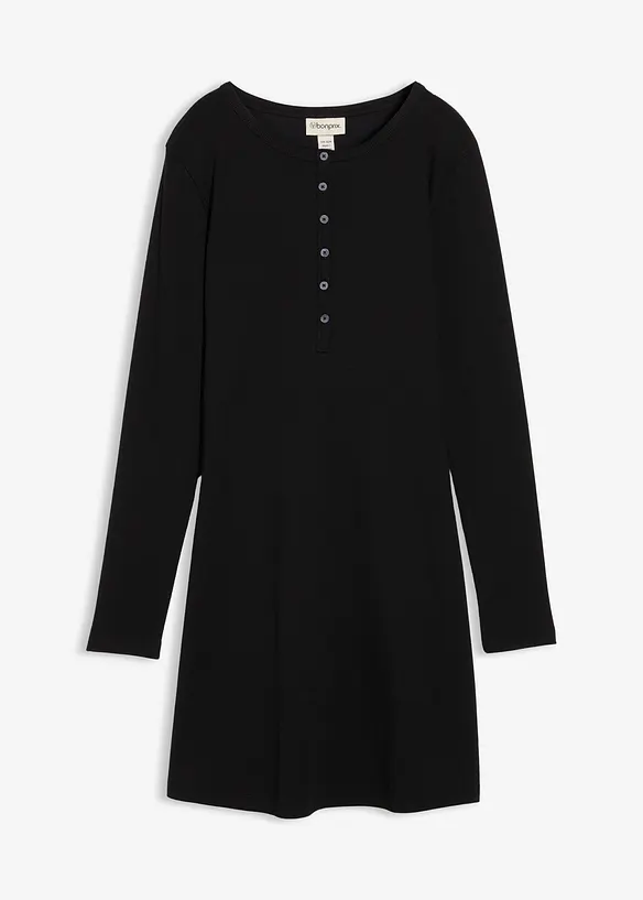 Robe côtelée en coton extensible, bonprix
