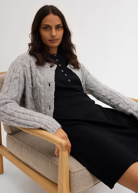 Robe côtelée en coton extensible, bonprix