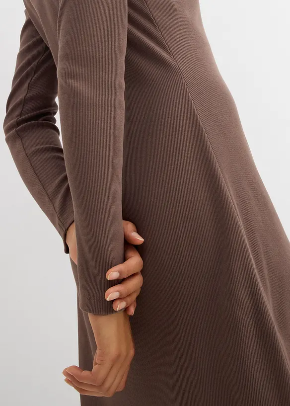 Robe côtelée en coton extensible, bonprix