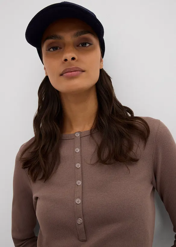 Robe côtelée en coton extensible, bonprix