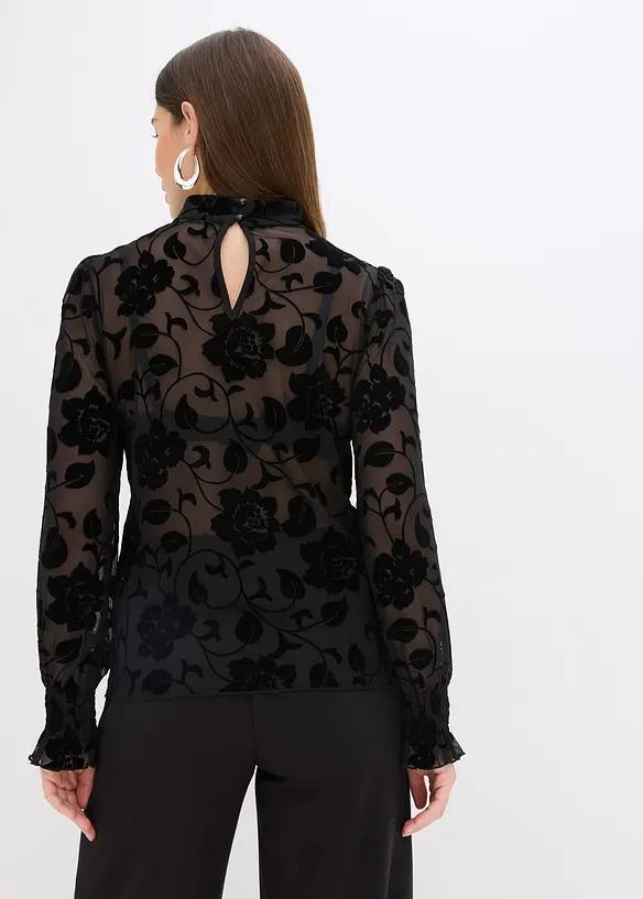 T-shirt manches longues légèrement transparent, bonprix