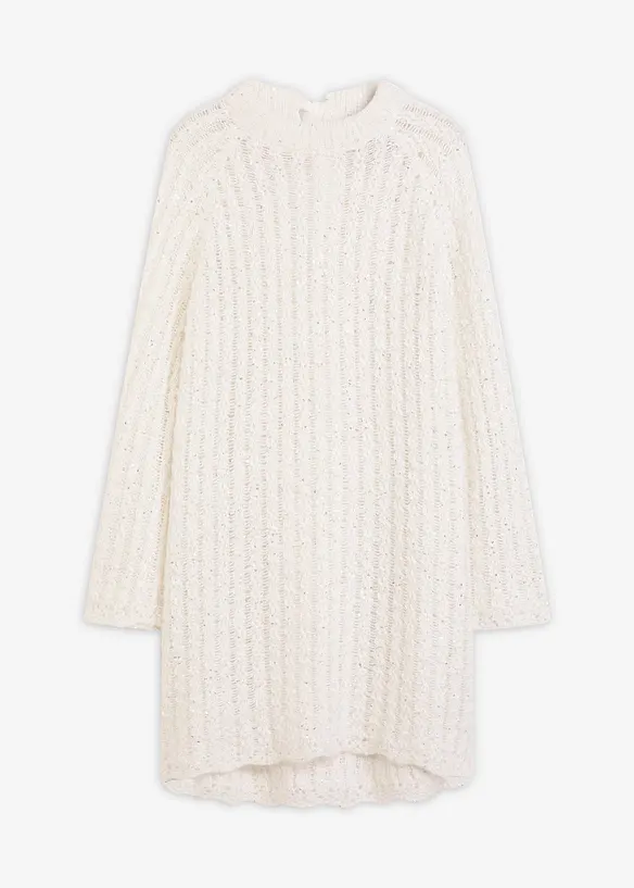 Robe courte en maille à nœud en satin, légèrement transparente, bonprix