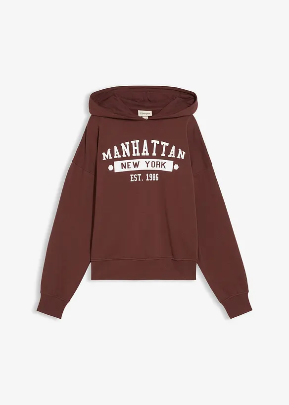 Sweat oversize à capuche 100% coton, bonprix