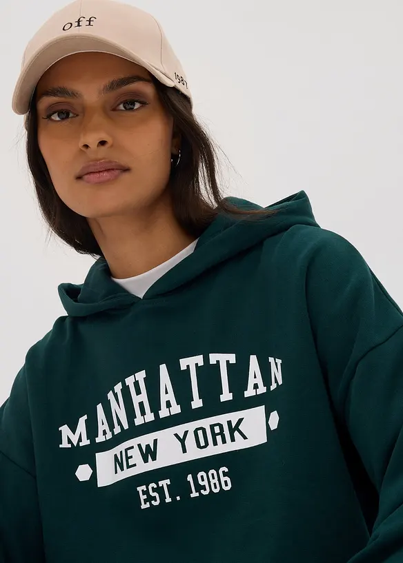 Sweat oversize &agrave; capuche 100% coton, bonprix