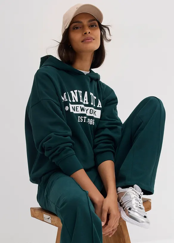 Sweat oversize &agrave; capuche 100% coton, bonprix