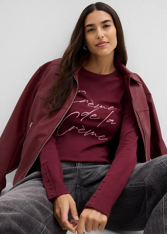 T-shirt manches longues 100% coton, bonprix