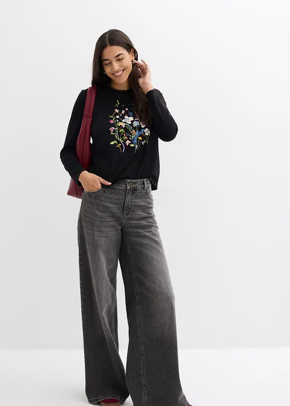 T-shirt manches longues 100% coton, bonprix