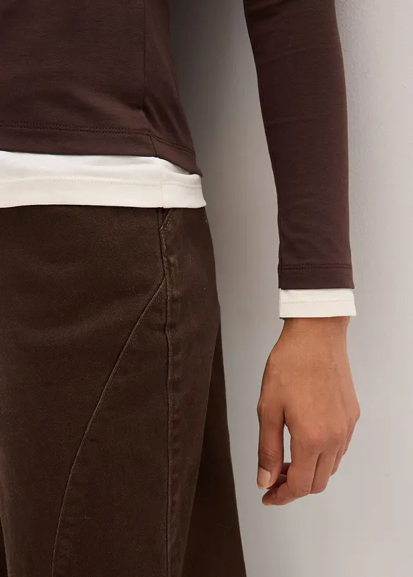 T-shirt manches longues en coton mélangé, bonprix