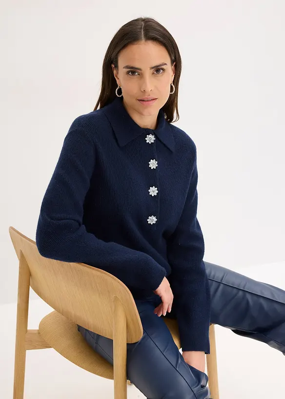 Pull polo avec laine, bonprix