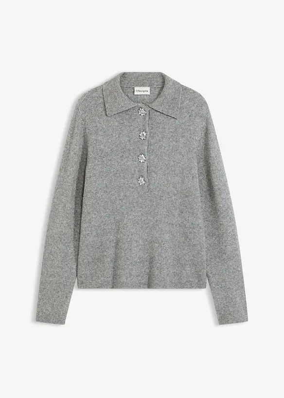 Pull polo avec laine, bonprix