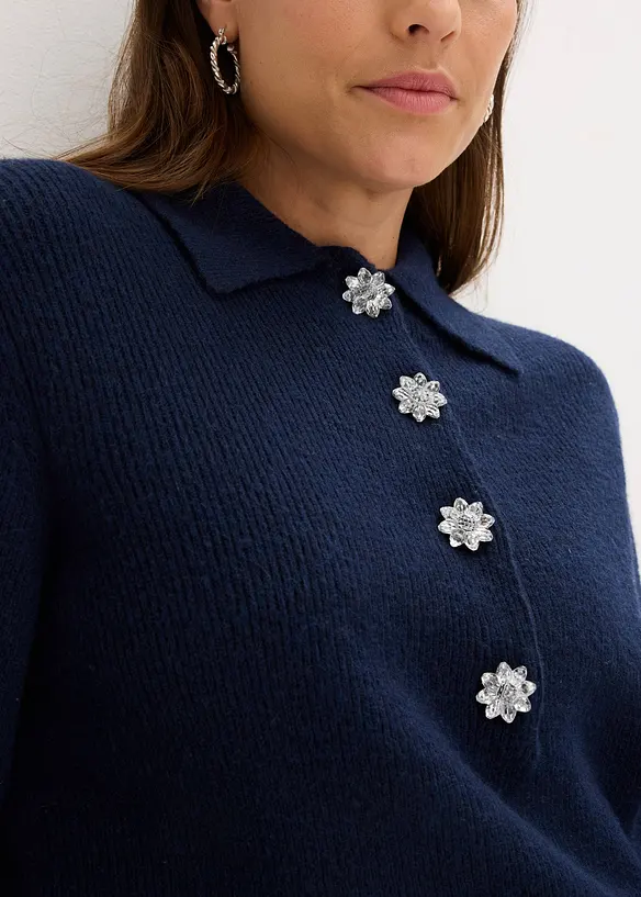 Pull polo avec laine, bonprix