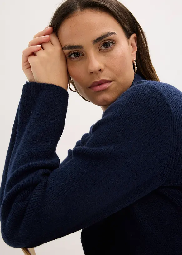 Pull polo avec laine, bonprix