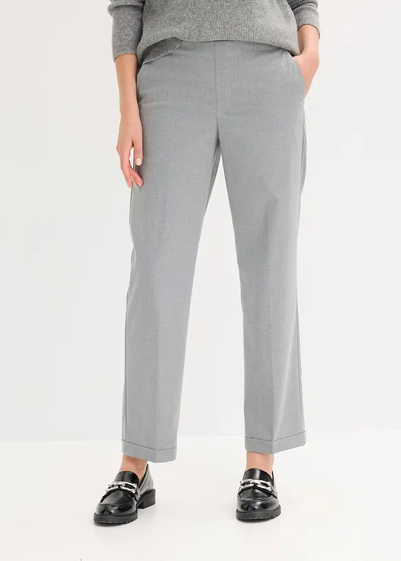 Pantalon à revers et taille élastiquée, bonprix