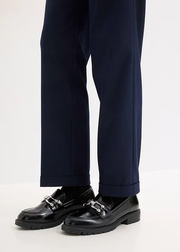 Pantalon à revers et taille élastiquée, bonprix