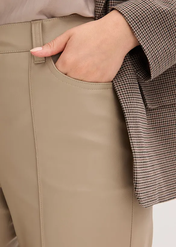 Pantalon enduit avec passepoil, droit, bonprix