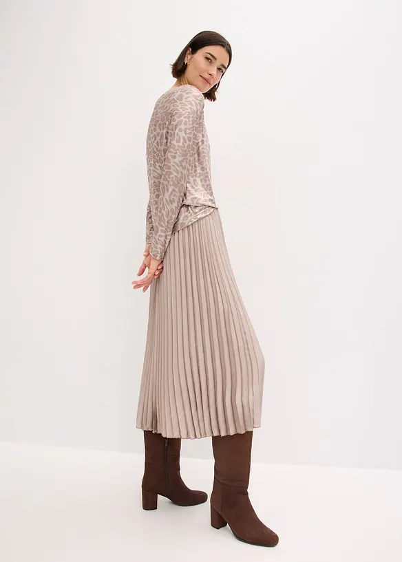 T-shirt à imprimé léopard brillant, bonprix