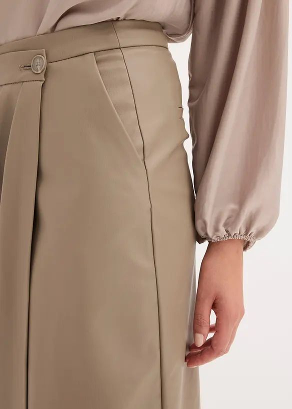 Jupe portefeuille enduite, longueur midi, bonprix