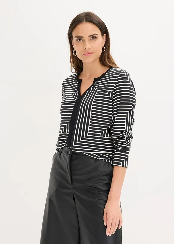 T-shirt manches longues en viscose mélangée, bonprix