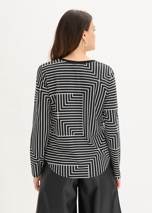 T-shirt manches longues en viscose mélangée, bonprix