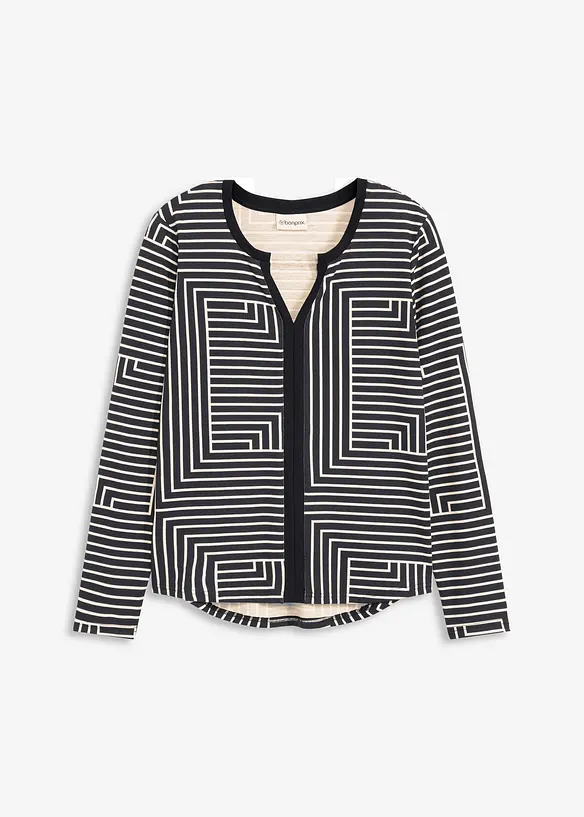 T-shirt manches longues en viscose mélangée, bonprix