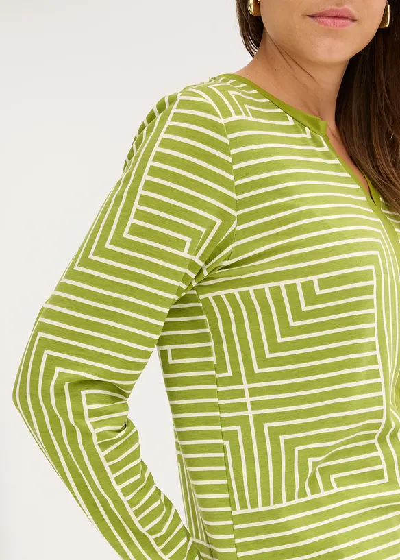 T-shirt manches longues en viscose mélangée, bonprix