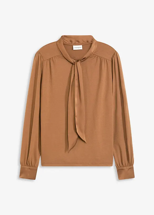 T-shirt à lavallière en satin, bonprix