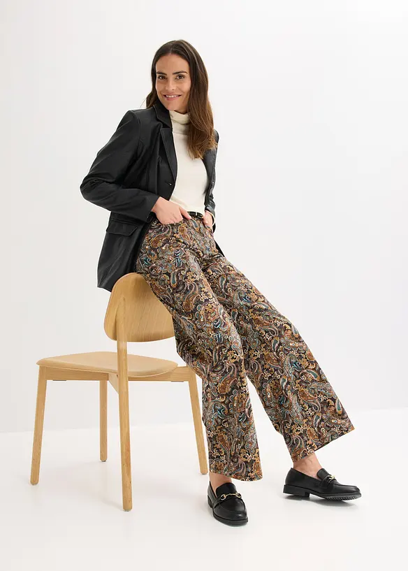 Pantalon ample et extensible en twill, bonprix