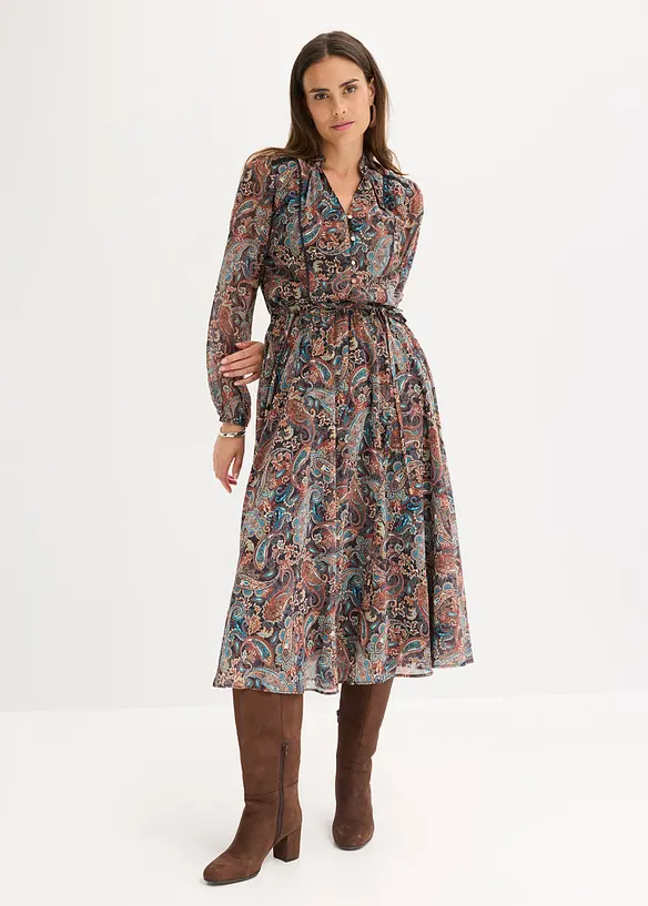 Robe en mousseline à imprimé paisley, bonprix