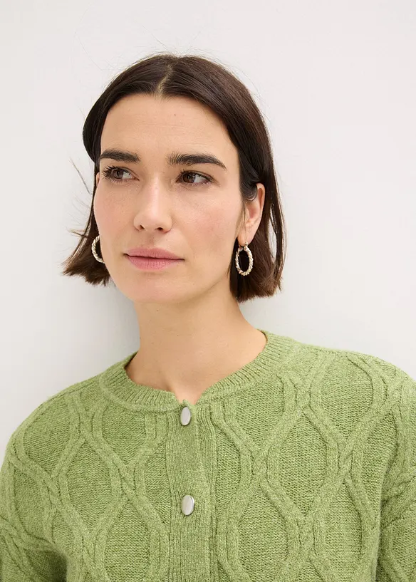 Veste bomber en maille torsadée avec laine, bonprix